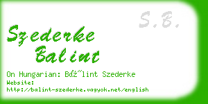 szederke balint business card